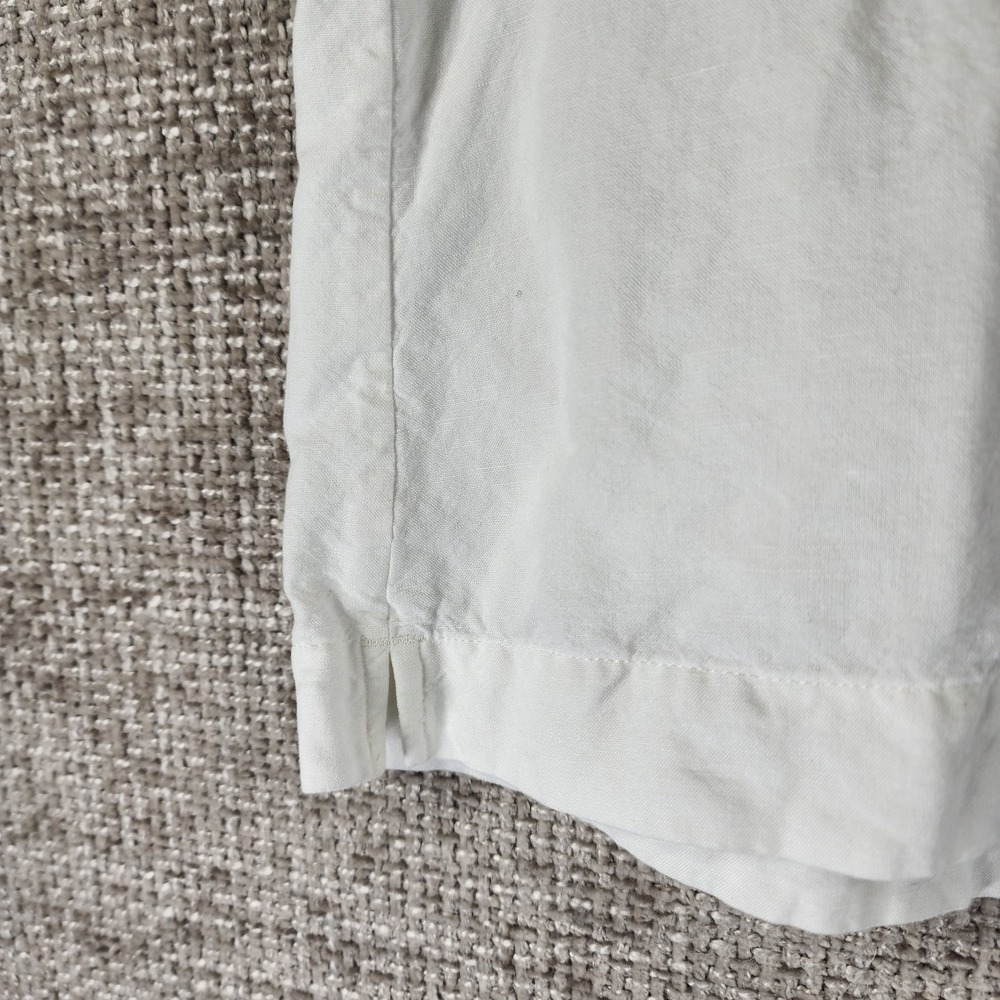 Uniqlo Linen Blend Open Collar Shirt Womens SS White Boxy Cropped Relaxed NEW - Picture 3 of 10